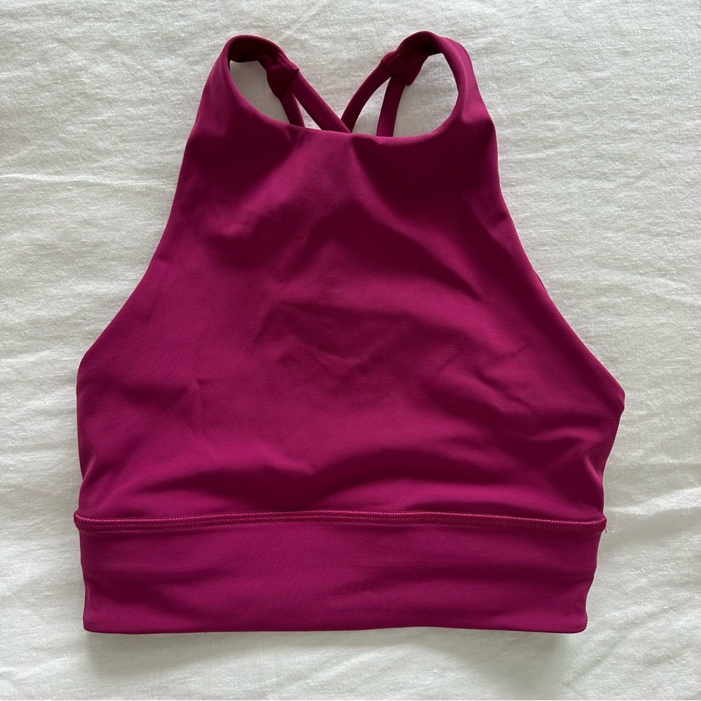 Lululemon Energy Bra High Neck Long Line Magenta Purple
